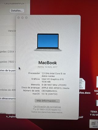 MacBook 12 Retina 2017 Gris Espacial 500gb