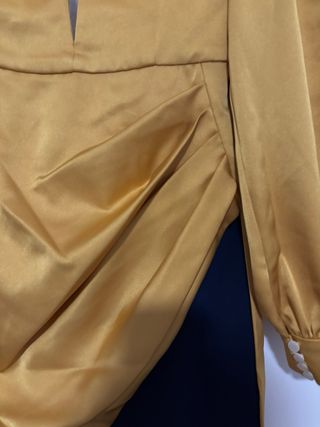 Vestido fiesta Silvia Navarro amarillo mostaza