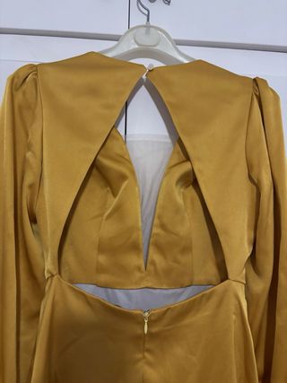 Vestido fiesta Silvia Navarro amarillo mostaza