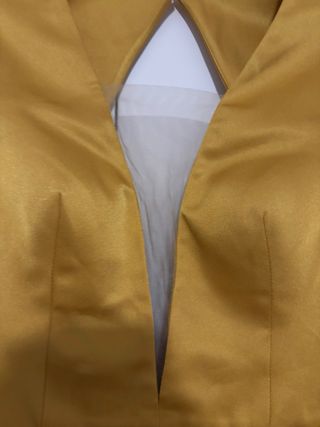 Vestido fiesta Silvia Navarro amarillo mostaza