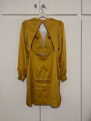 Vestido fiesta Silvia Navarro amarillo mostaza