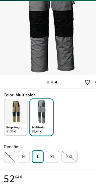 Pantalón de trabajo gris y negro talla L