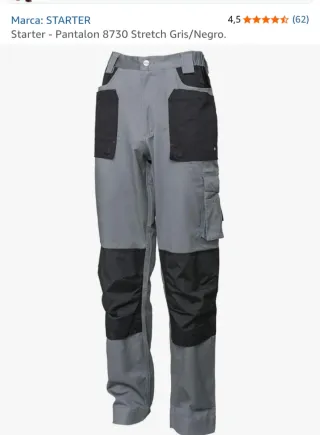 Pantalón de trabajo gris y negro talla L