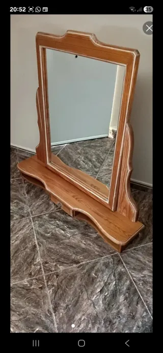 Espejo Empotrado Pino Provenzal con Repisa