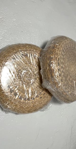 Pouf in vimini rotondi (2 pz)