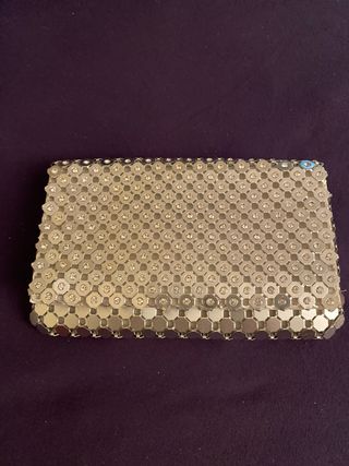 Cartera de fiesta plateada NUEVA 19x12 cm