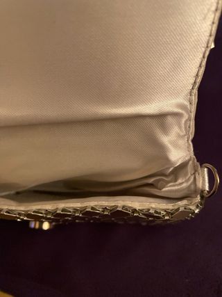 Cartera de fiesta plateada NUEVA 19x12 cm