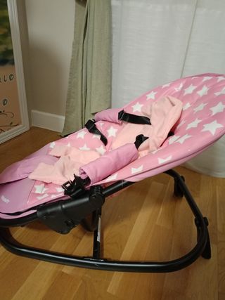 Hamaca para bebé rosa con estrellas