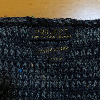 Project Maglione Grigio Giallo XL Misto Lana