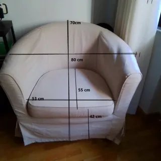 Sillón Ikea Tullsta + Cojín Corazón Rojo