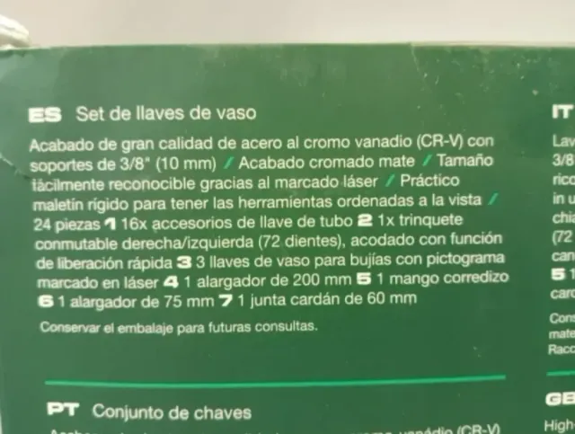 Set Llaves Carraca 3/8 PARKSIDE