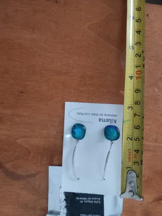 Pendientes Kilama Vidrio con Plata Azul/Verde