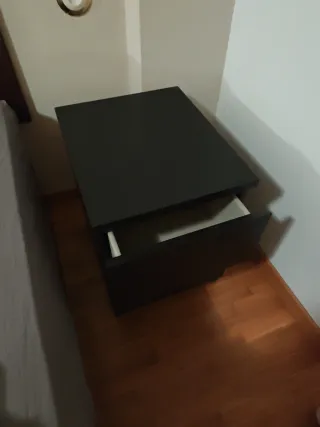 Cómoda MALM 2 cajones negro-marrón