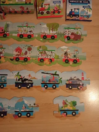 Lote 2 Puzzles Infantiles: Animales Agua y Granja