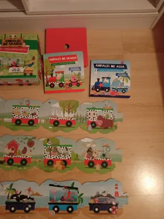 Lote 2 Puzzles Infantiles: Animales Agua y Granja