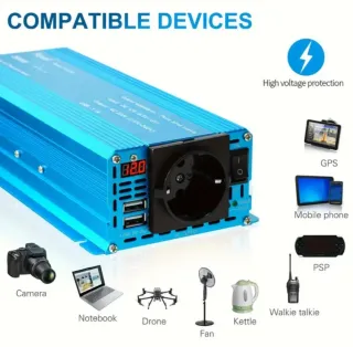 Inverter onda pura da 12VDC a 230VAC 1300W