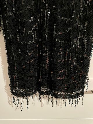 Vestido fiesta lentejuelas Zara negro