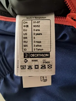 Mono de nieve niña Wedze naranja y azul