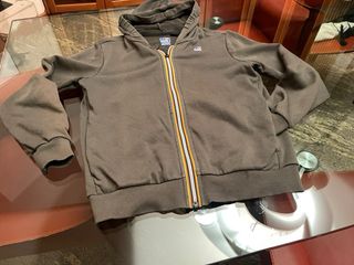 Felpa K-Way con cappuccio verde militare