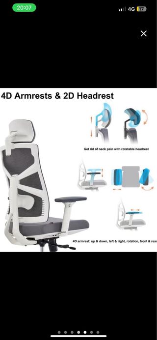 NUEVA Silla de Oficina Ergonómica Negra/Blanca