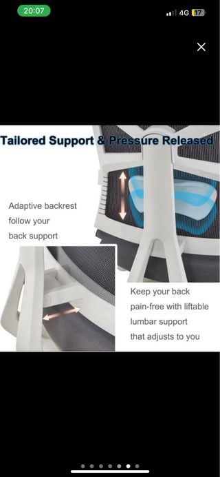 NUEVA Silla de Oficina Ergonómica Negra/Blanca