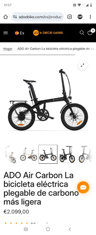 Bici Ado Air Carbon Plegable eléctrica