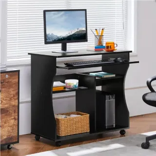 2 Escritorios Negros 80cm Nuevos y Montados