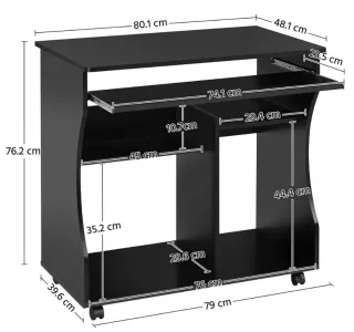 2 Escritorios Negros 80cm Nuevos y Montados