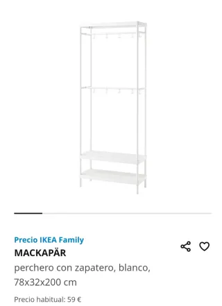 2 Percheros MACKAPÄR IKEA blanco