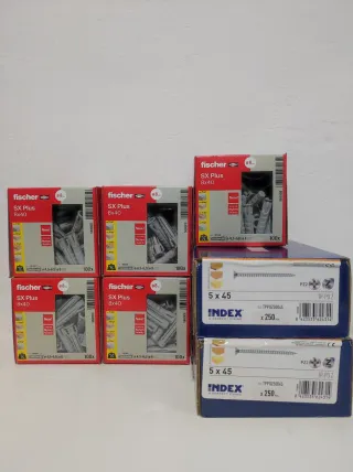 Tacos Fischer 8x40 y tornillos 5x45