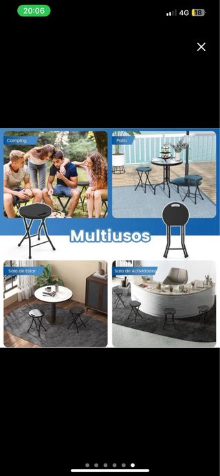 NUEVO Set 2 Taburetes Plegables