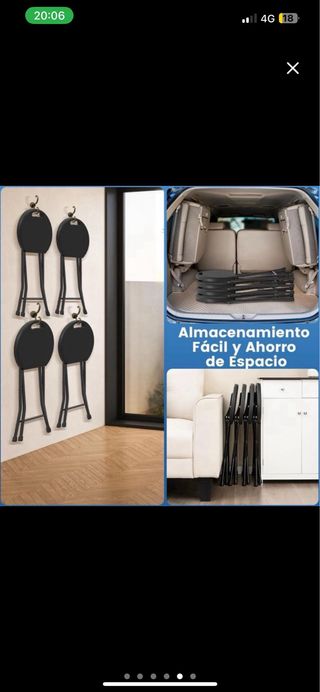 NUEVO Set 2 Taburetes Plegables