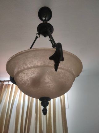 Lámpara de techo forja y alabastro