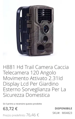 H881 Trail Camera HD 120 Angolo