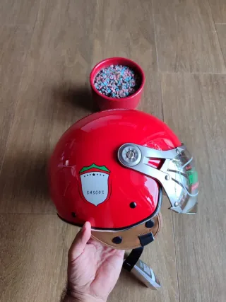 Casco Moto Jet Retro Talla M Rojo Unisex