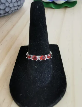 Anillo Granate Natural tamaño Ajustable