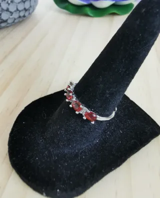 Anillo Granate Natural tamaño Ajustable