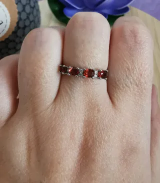 Anillo Granate Natural tamaño Ajustable