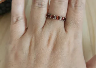 Anillo Granate Natural tamaño Ajustable