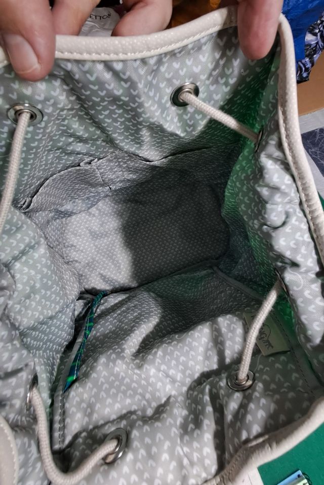 Mochila saco Kipling verde y azul