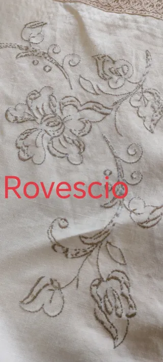Tovaglia Lino Ricamato Floreale