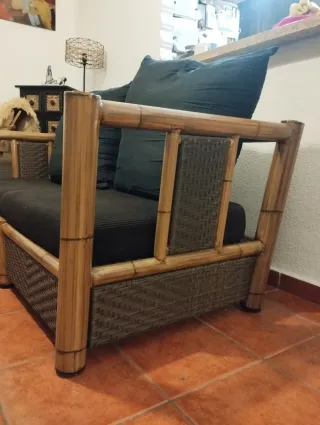 Sofá de bambú 3 plazas