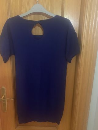 Vestido Jersey Blanco Azul Talla S