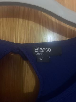 Vestido Jersey Blanco Azul Talla S