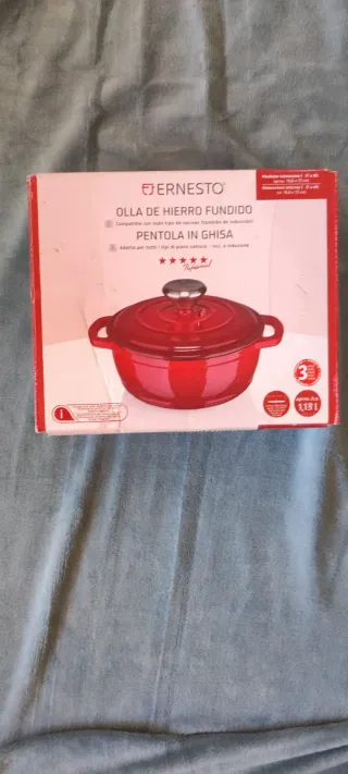 Olla Ernesto Hierro Fundido Roja