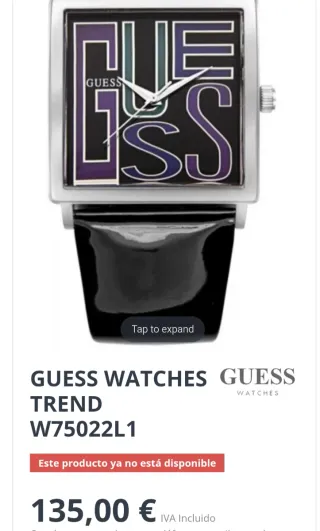 Reloj Guess Mujer Cuadrado Plata