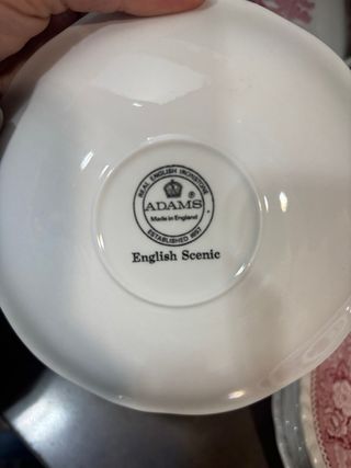 Juego de café porcelana rojo y blanco