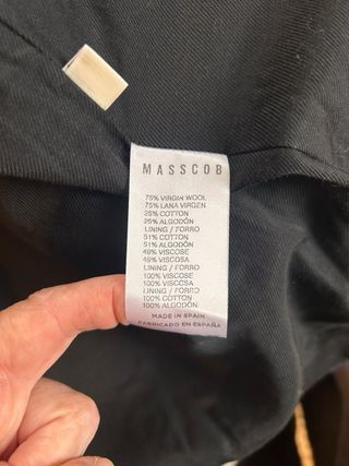 Masscob Chaquetón Lana Azul Marino