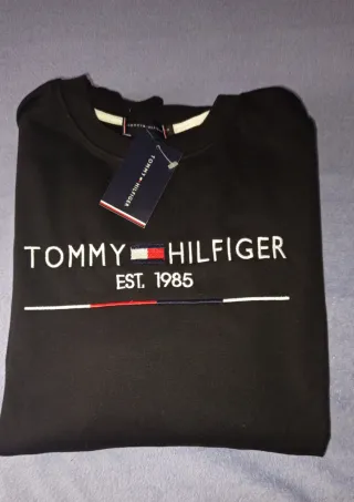 Sudadera Tommy Hilfiger Bordada Talla XL Negra