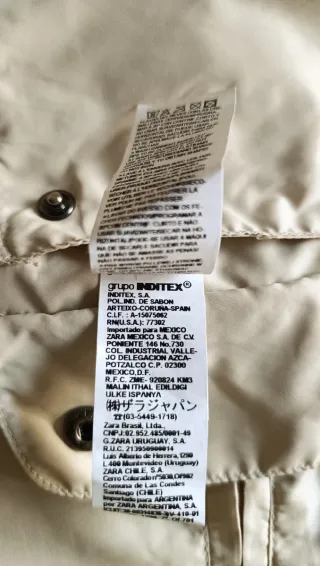 Cazadora plumas como NUEVA Zara Reversible Talla S